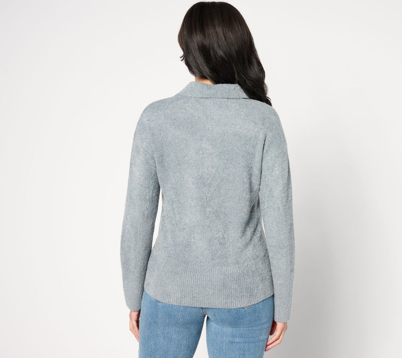 Barefoot Dreams CozyChic Lite Collared Long-Sleeve Pullover — View 10