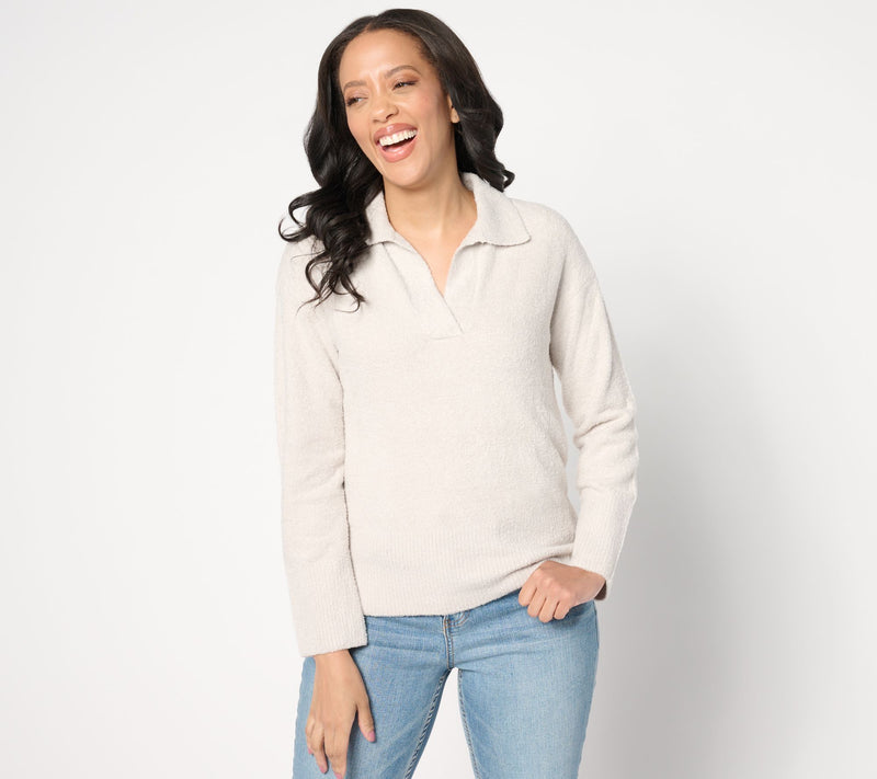 Barefoot Dreams CozyChic Lite Collared Long-Sleeve Pullover — View 5