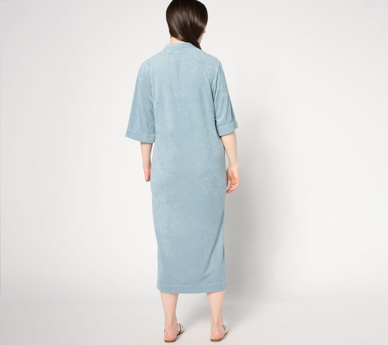Barefoot Dreams Cozy Terry Placket Caftan — View 3