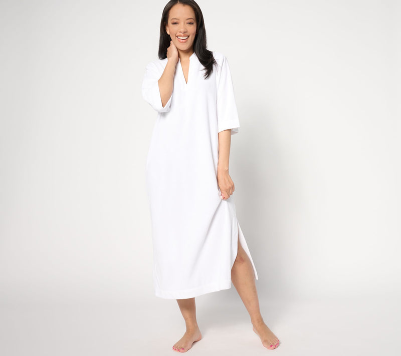 Barefoot Dreams Cozy Terry Placket Caftan — View 9