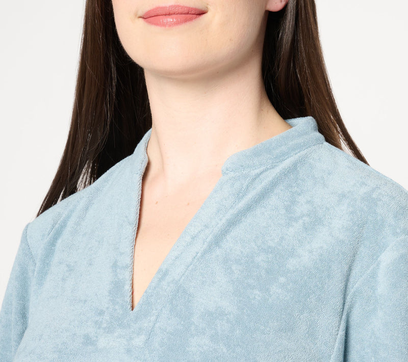 Barefoot Dreams Cozy Terry Placket Caftan — View 4