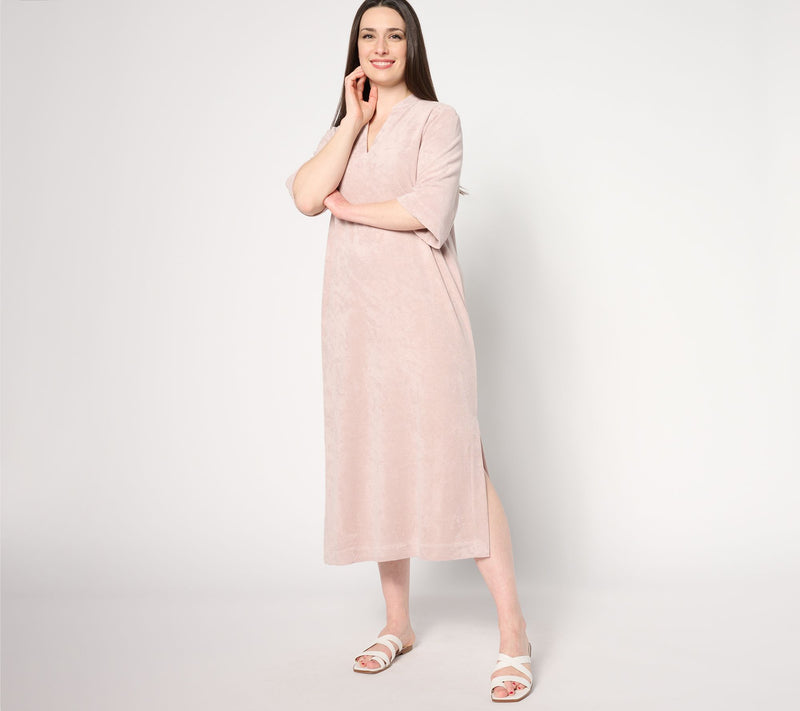 Barefoot Dreams Cozy Terry Placket Caftan — View 10