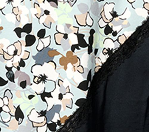 LOGO by Lori Goldstein Petite Mixed Media Printed Dress — Main view