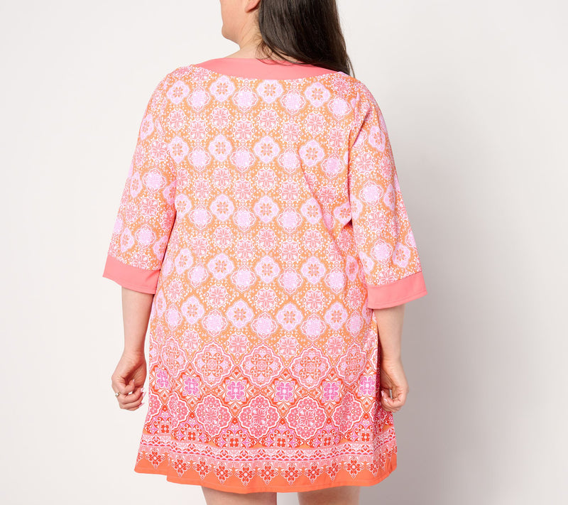 Isaac Mizrahi Live! Bridgehampton Printed Swim Cover Up Dress — View 2