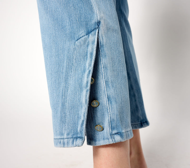 Belle by Kim Gravel Tall Flexibelle Anchor Button Cropped Jean — View 4