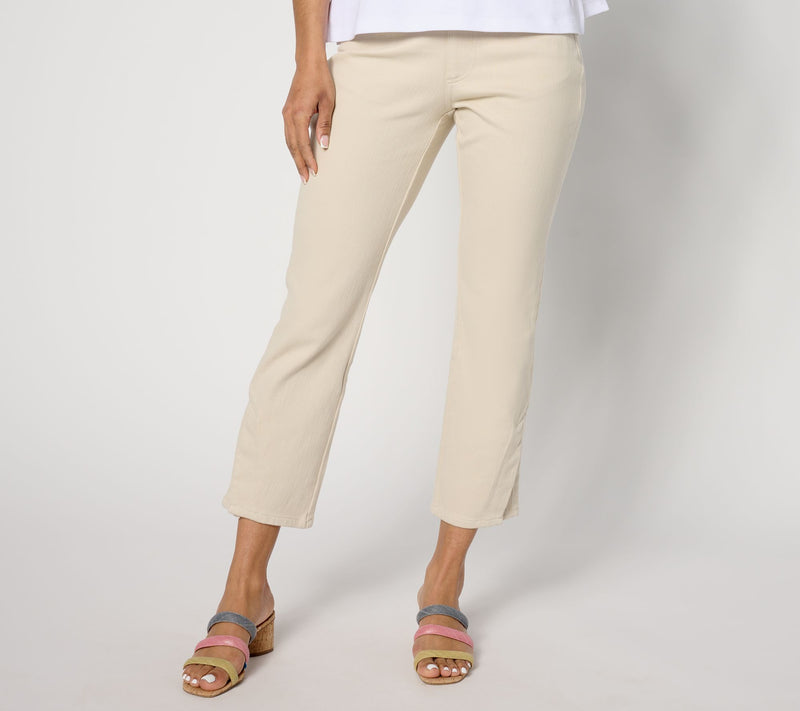 Belle by Kim Gravel Tall Flexibelle Anchor Button Cropped Jean — View 10