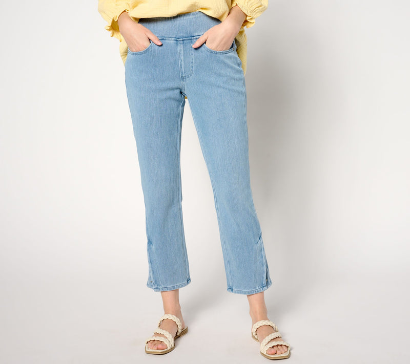 Belle by Kim Gravel Tall Flexibelle Anchor Button Cropped Jean — View 11