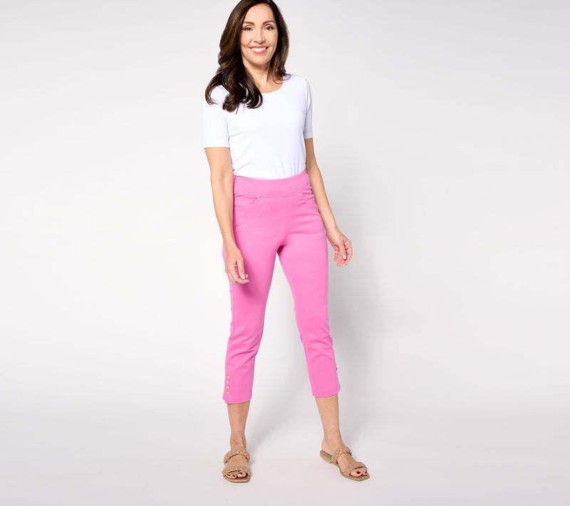 Belle by Kim Gravel Regular Pearls Just Want to Have Fun Ponte Pant — View 3