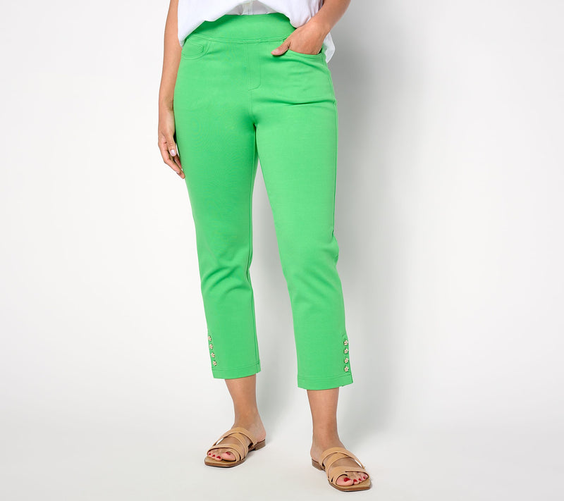 Belle by Kim Gravel Tall Pearls Just Want to Have Fun Ponte Pant — Main view