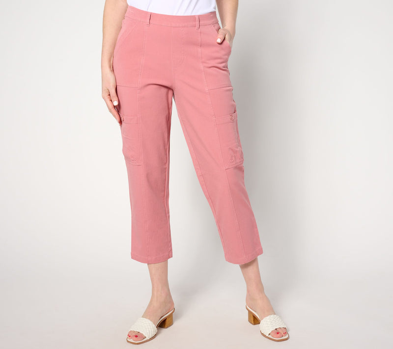 AnyBody Regular All Stretch Twill Cropped Utility Pant — View 5