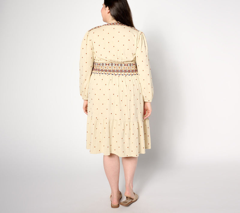 Denim & Co. Canyon Retreat Regular Button Front Midi Dress — View 6