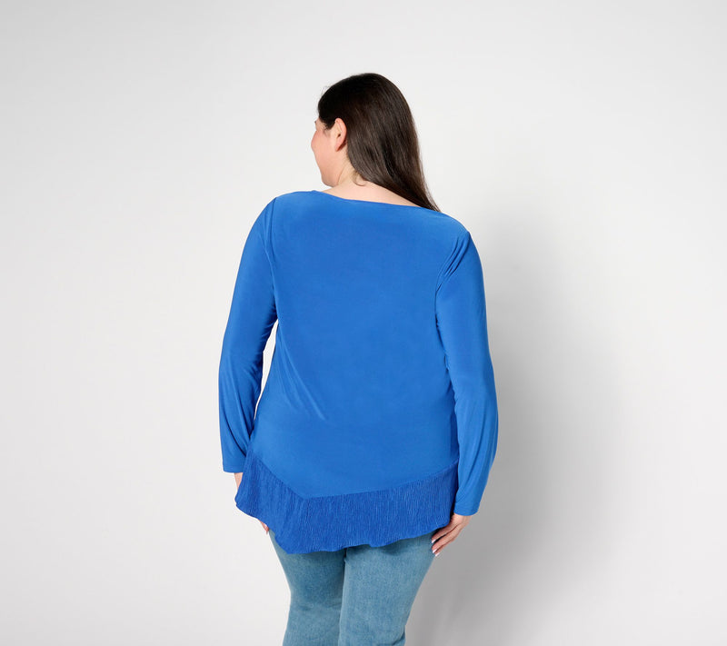Women with Control Como Jersey Mix Media Asymmetric Top — View 12