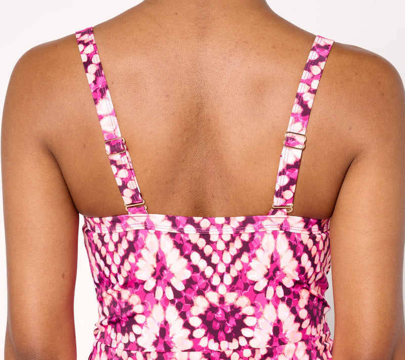 Susan Graver Soleil Knotted Side Swim Dress — View 3