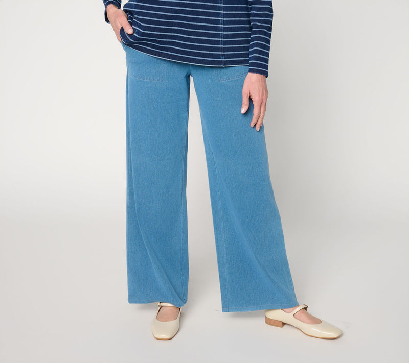 Denim & Co. Regular Comfy Knit Air Wide-Leg Pants with Drawstring — View 29