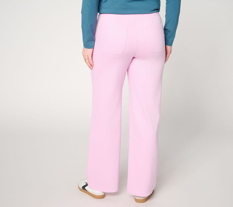 Denim & Co. Petite Comfy Knit Air Wide-Leg Pants with Drawstring — View 14
