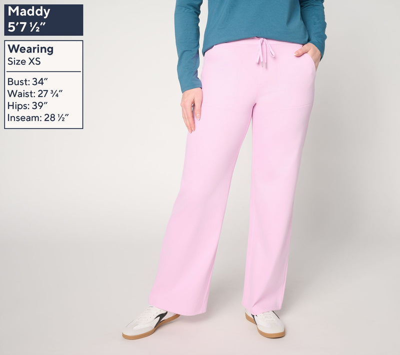 Denim & Co. Petite Comfy Knit Air Wide-Leg Pants with Drawstring — View 13