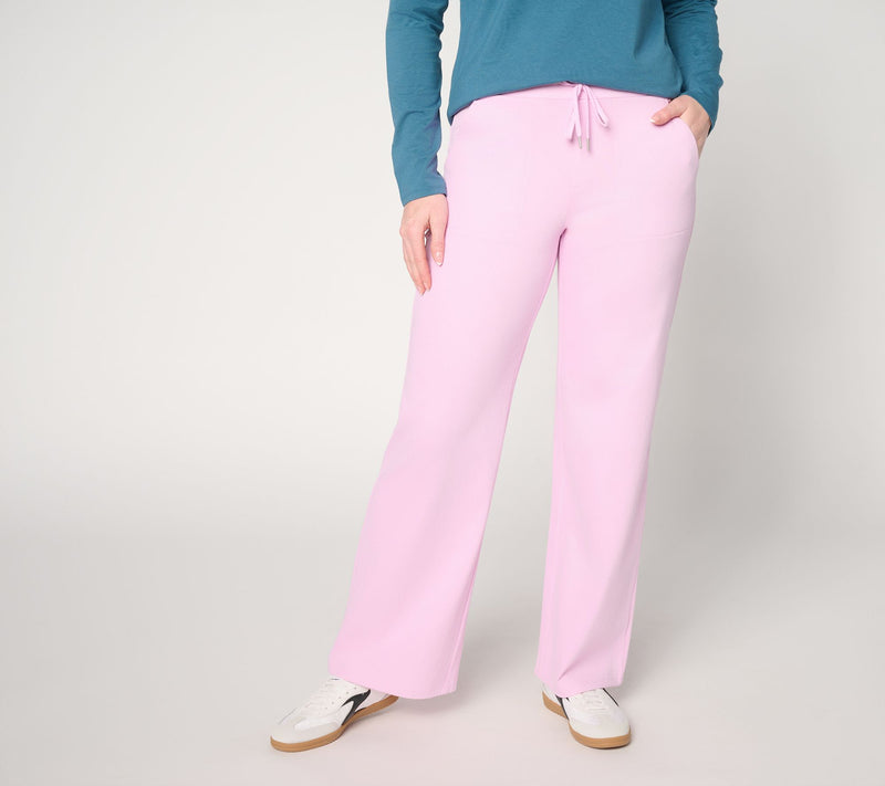 Denim & Co. Tall Comfy Knit Air Wide Leg Pant with Drawstring — Main view