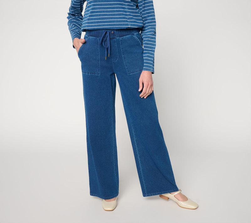 Denim & Co. Tall Comfy Knit Air Wide Leg Pant with Drawstring — View 27