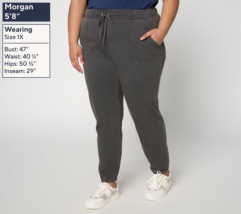 Denim & Co. Regular Comfy Knit Air Straight Leg Cargo Jogger — View 10