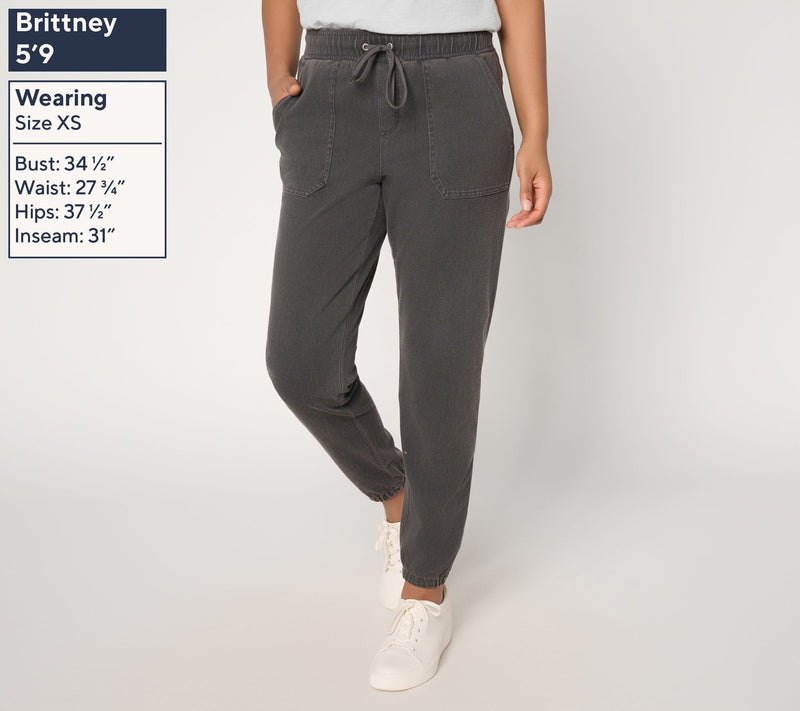 Denim & Co. Petite Comfy Knit Air Straight Leg Cargo Jogger — View 11