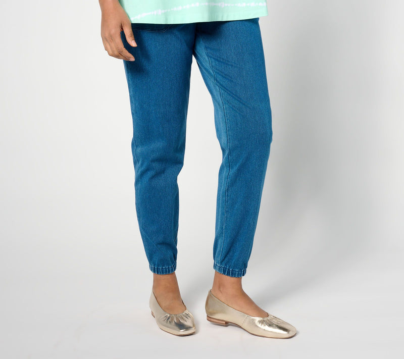 Denim & Co. Petite Comfy Knit Air Straight Leg Cargo Jogger — View 4
