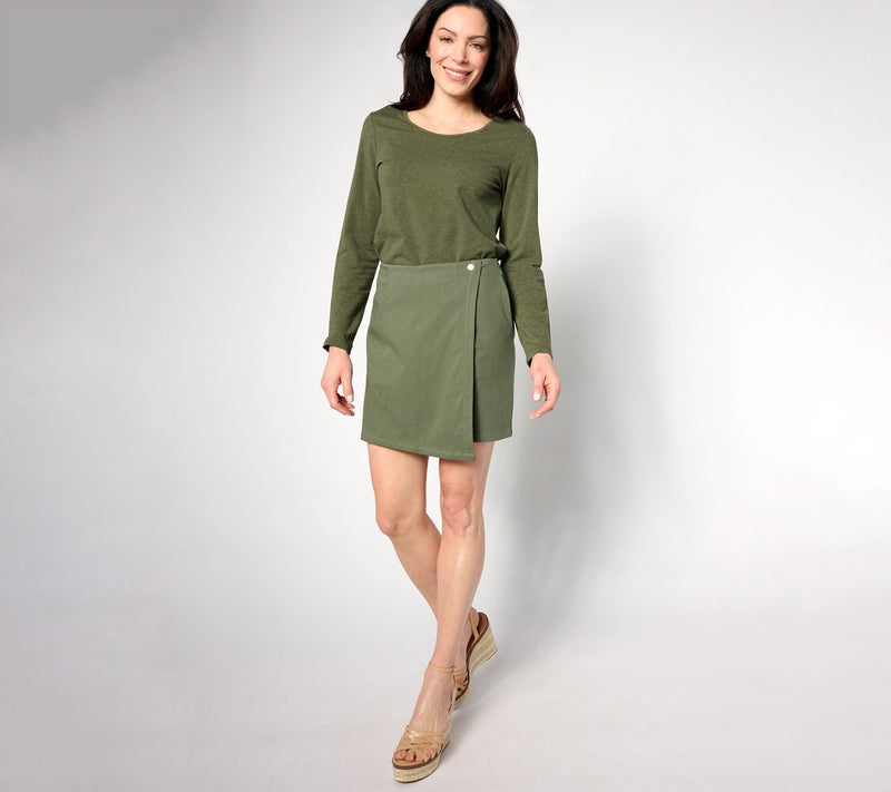 Denim & Co. Regular Comfy Knit Air Skort with Seaming Details — View 9