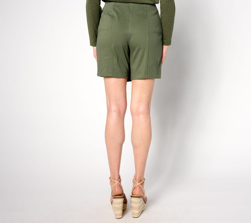 Denim & Co. Petite Comfy Knit Air Skort with Seaming Details — View 10