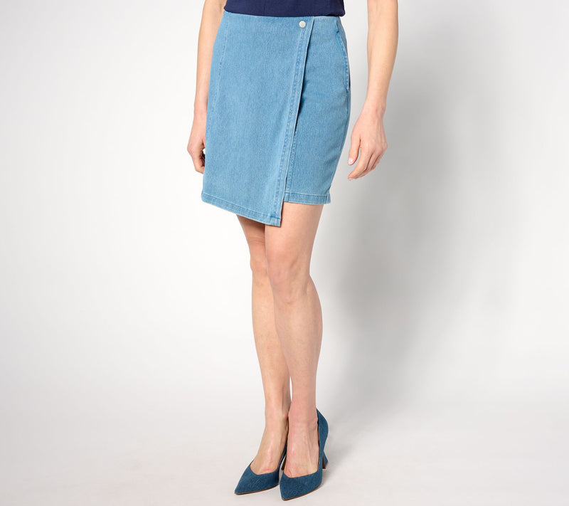 Denim & Co. Petite Comfy Knit Air Skort with Seaming Details — Main view