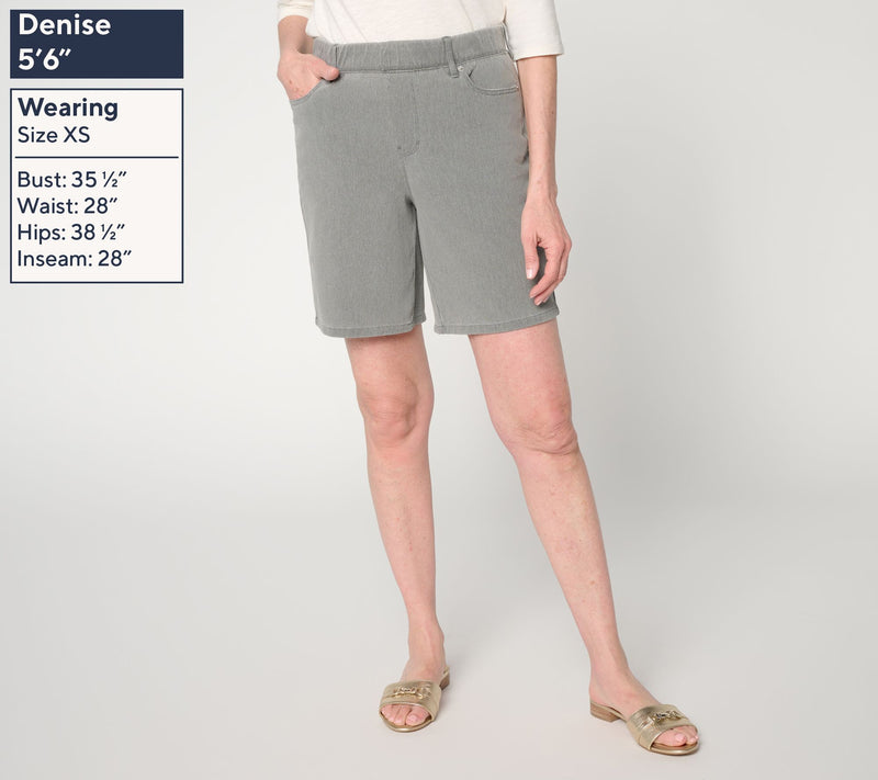 Denim & Co. Petite Comfy Knit Air Pull-On Short with Pockets — View 11