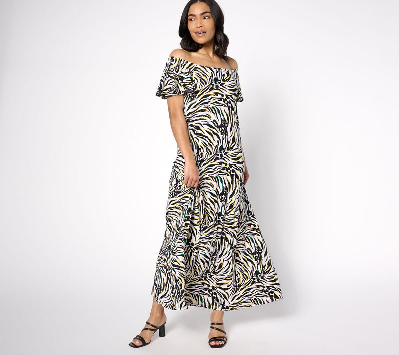 Women with Control Regular Como Jersey Flutter Sleeve Maxi Dress — View 11