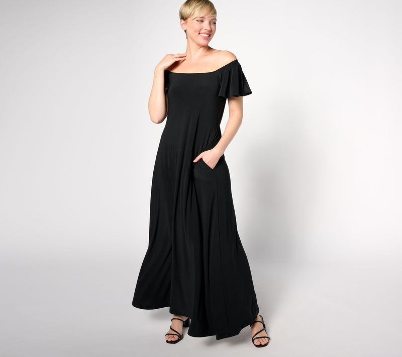 Women with Control Tall Como Jersey Flutter Sleeve Maxi Dress — View 17