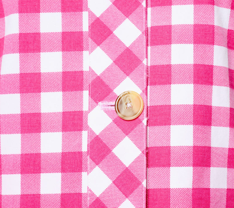 Isaac Mizrahi Live! Petite Gingham Button Front Car Coat — View 10