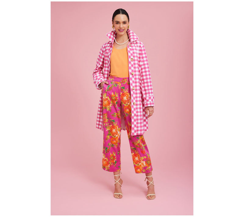 Isaac Mizrahi Live! Petite Gingham Button Front Car Coat — View 13