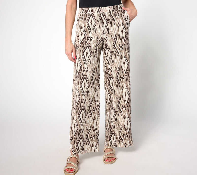 Denim & Co. Beach Jersey Petite Wide Leg Pant with Slits — View 11