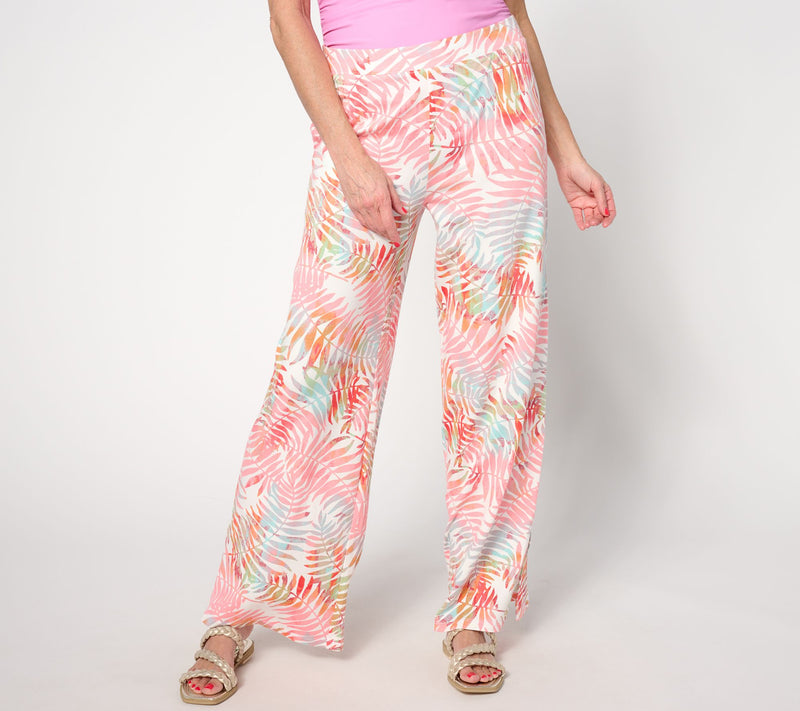 Denim & Co. Beach Jersey Tall Wide Leg Pant with Slits — View 13