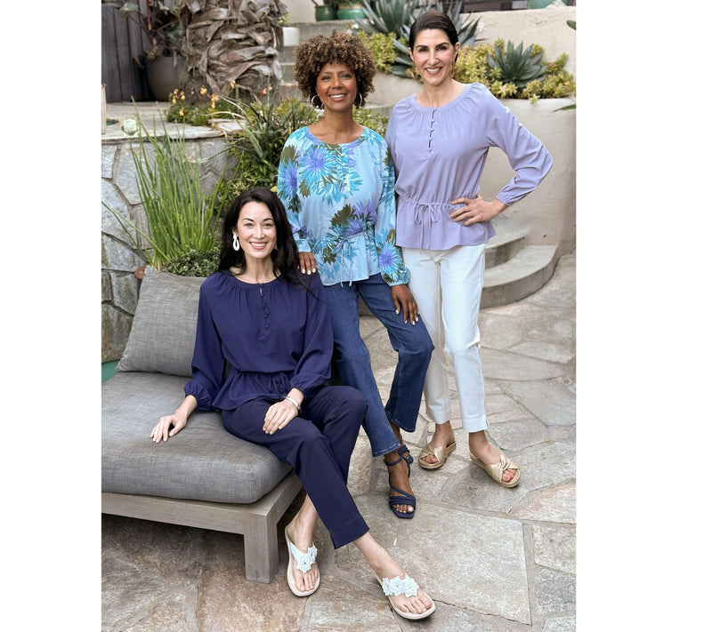 BEAUTIFUL by Lawrence Zarian Adjustable Waist Peasant Top — View 22