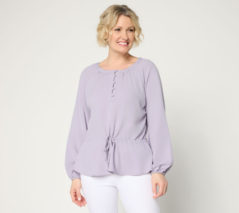 BEAUTIFUL by Lawrence Zarian Adjustable Waist Peasant Top — View 7