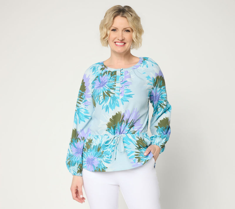 BEAUTIFUL by Lawrence Zarian Adjustable Waist Peasant Top — View 5