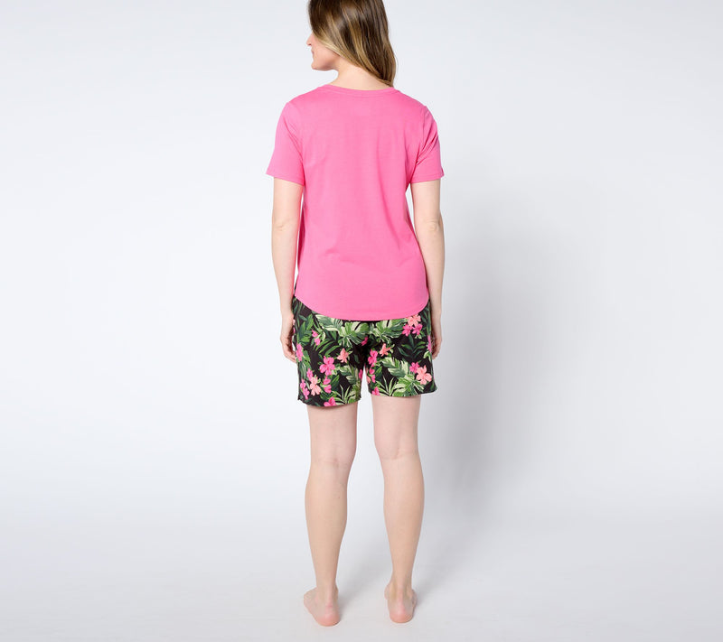 Cuddl Duds Cotton Core T-Shirt and Short Lounge Set — View 14
