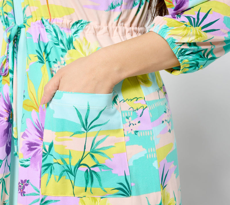 Cuddl Duds Cool and Airy Making Waves Tank Dress and Wrap Set — View 12
