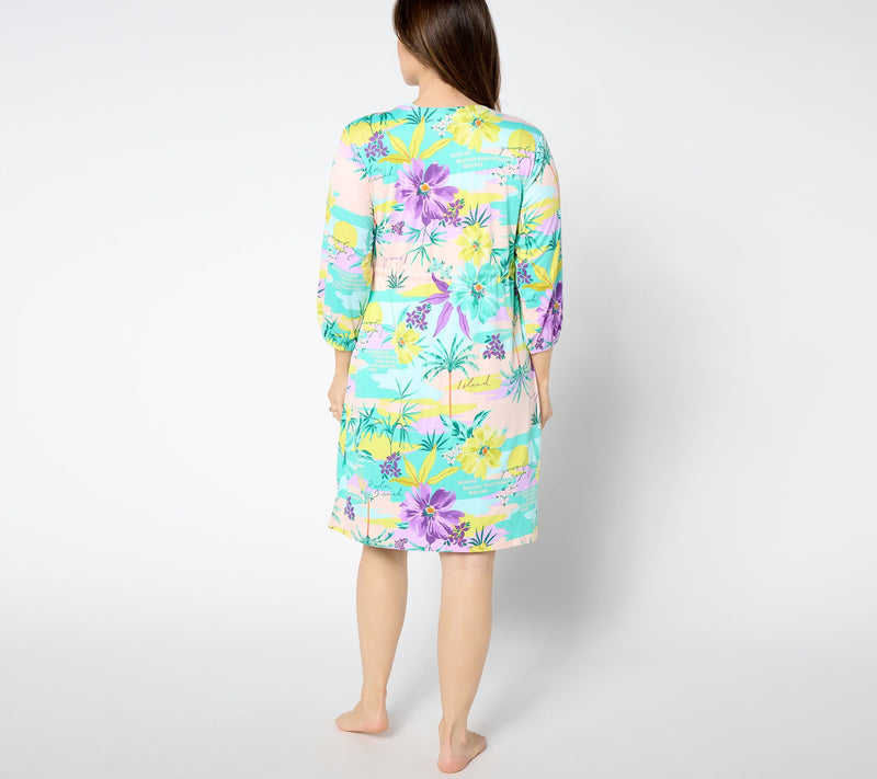 Cuddl Duds Cool and Airy Making Waves Tank Dress and Wrap Set — View 10