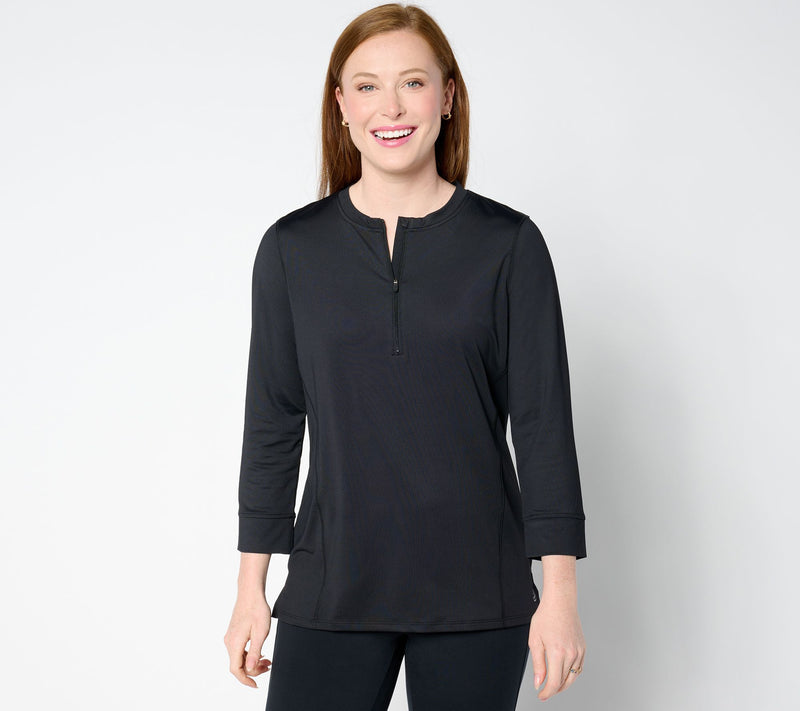 Cuddl Duds Sunwear 3/4-Sleeve Half Zip — View 11