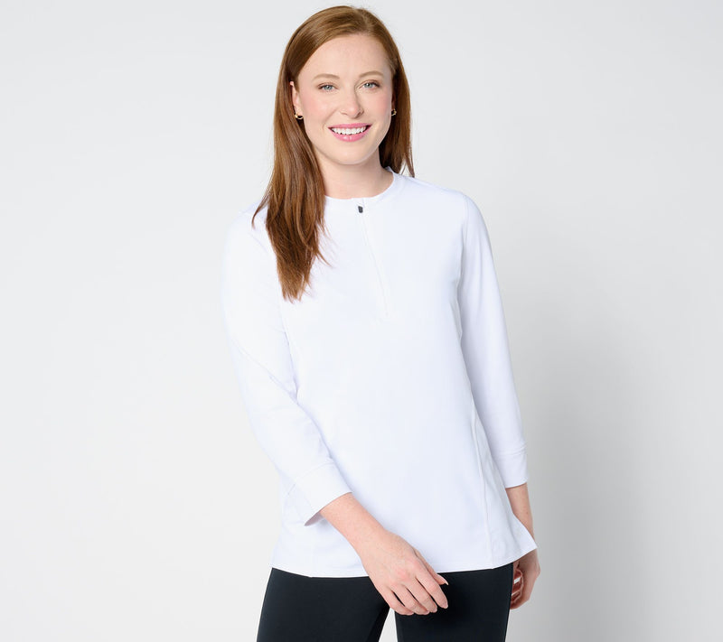 Cuddl Duds Sunwear 3/4-Sleeve Half Zip — View 5