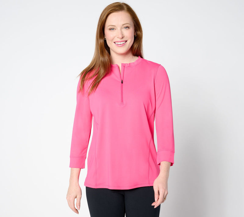 Cuddl Duds Sunwear 3/4-Sleeve Half Zip — View 9