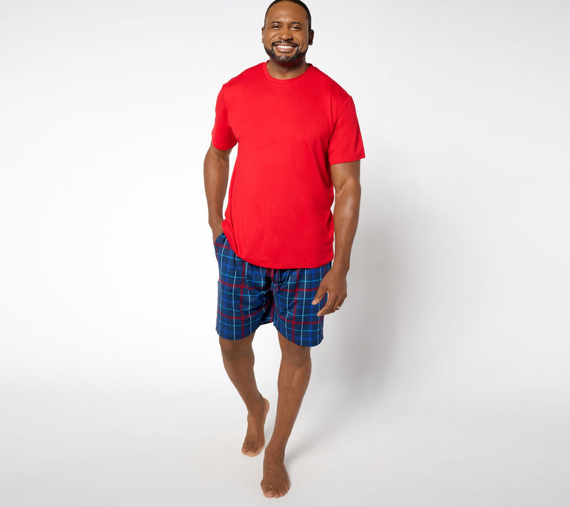 Cuddl Duds Men's Classic Stretch Jersey Pajama Set — View 3