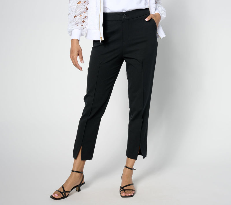 Isaac Mizrahi Live! Petite 24/7 Stretch Slim-Leg Crop Pants — View 2