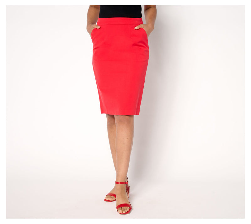 Isaac Mizrahi Live! Regular 24/7 Stretch Pencil Skirt — View 17