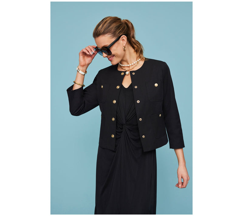 Isaac Mizrahi Live! 24/7 Stretch Snap Front Lady Jacket — View 5