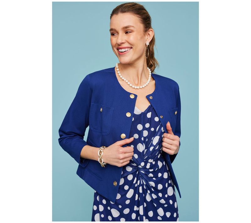 Isaac Mizrahi Live! 24/7 Stretch Snap Front Lady Jacket — View 4