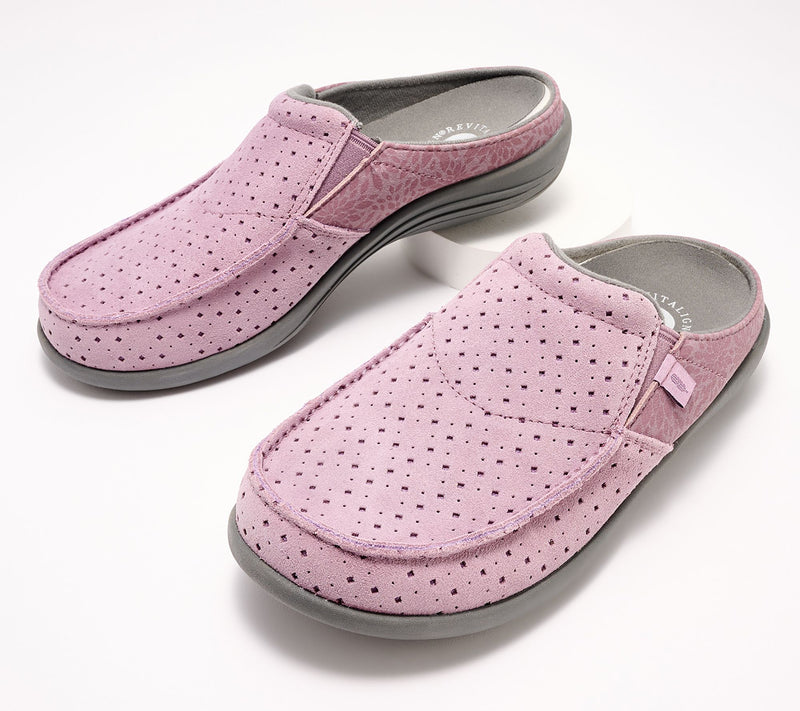Revitalign Orthotic Memory Foam Suede Mules - Siesta Dahlia — View 11
